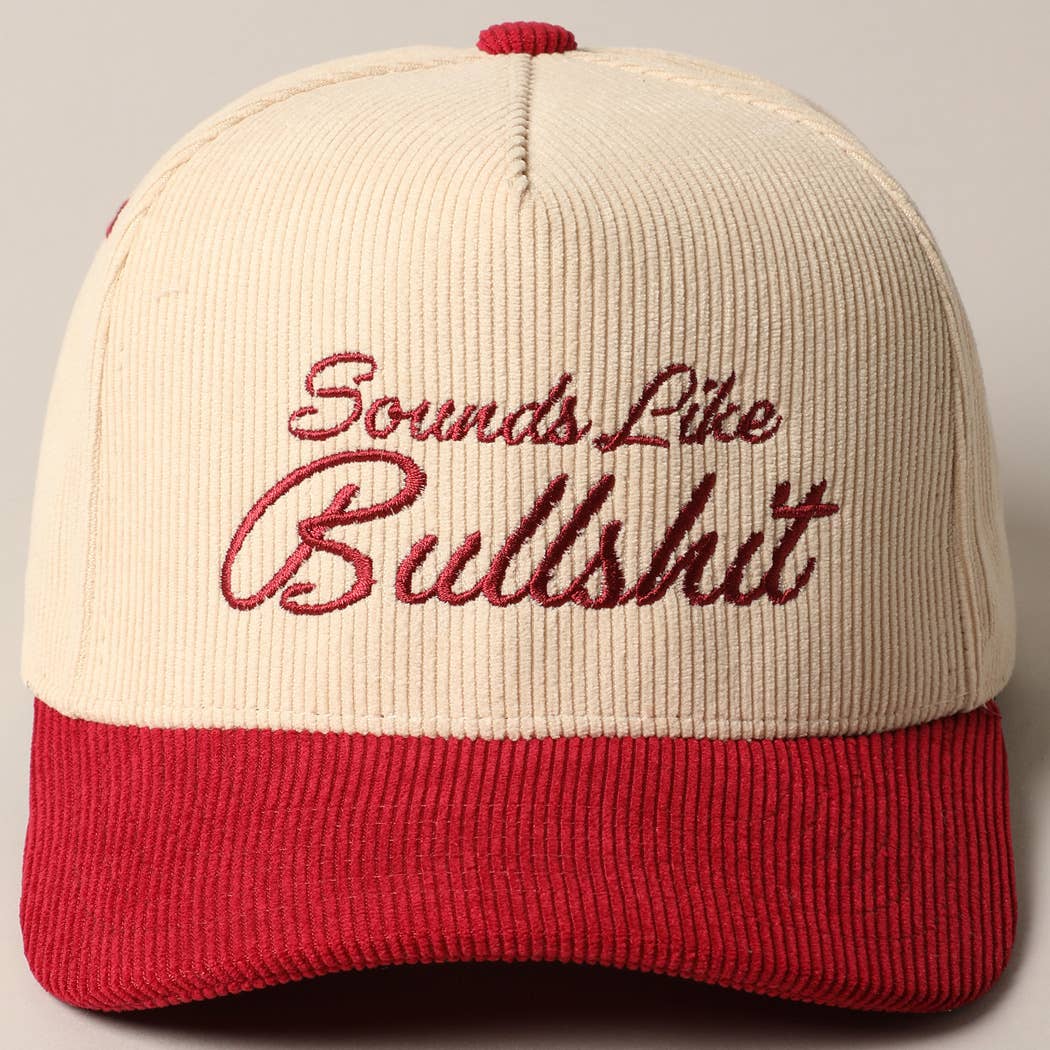 Sounds like Bullshit Corduroy Trucker Baseball Cap: BEIGE / ONESIZE