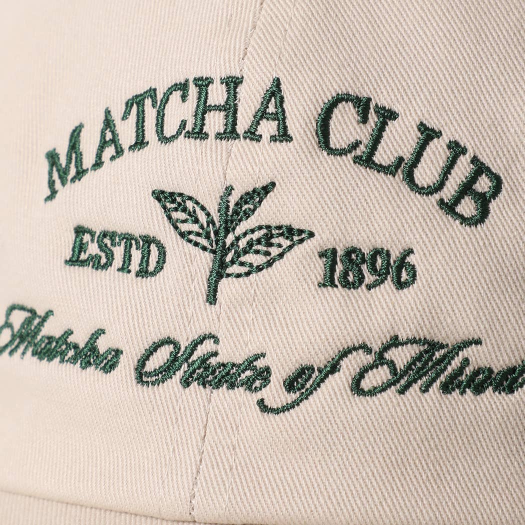 MATCHA CLUB Embroidered Cotton Baseball Hat
