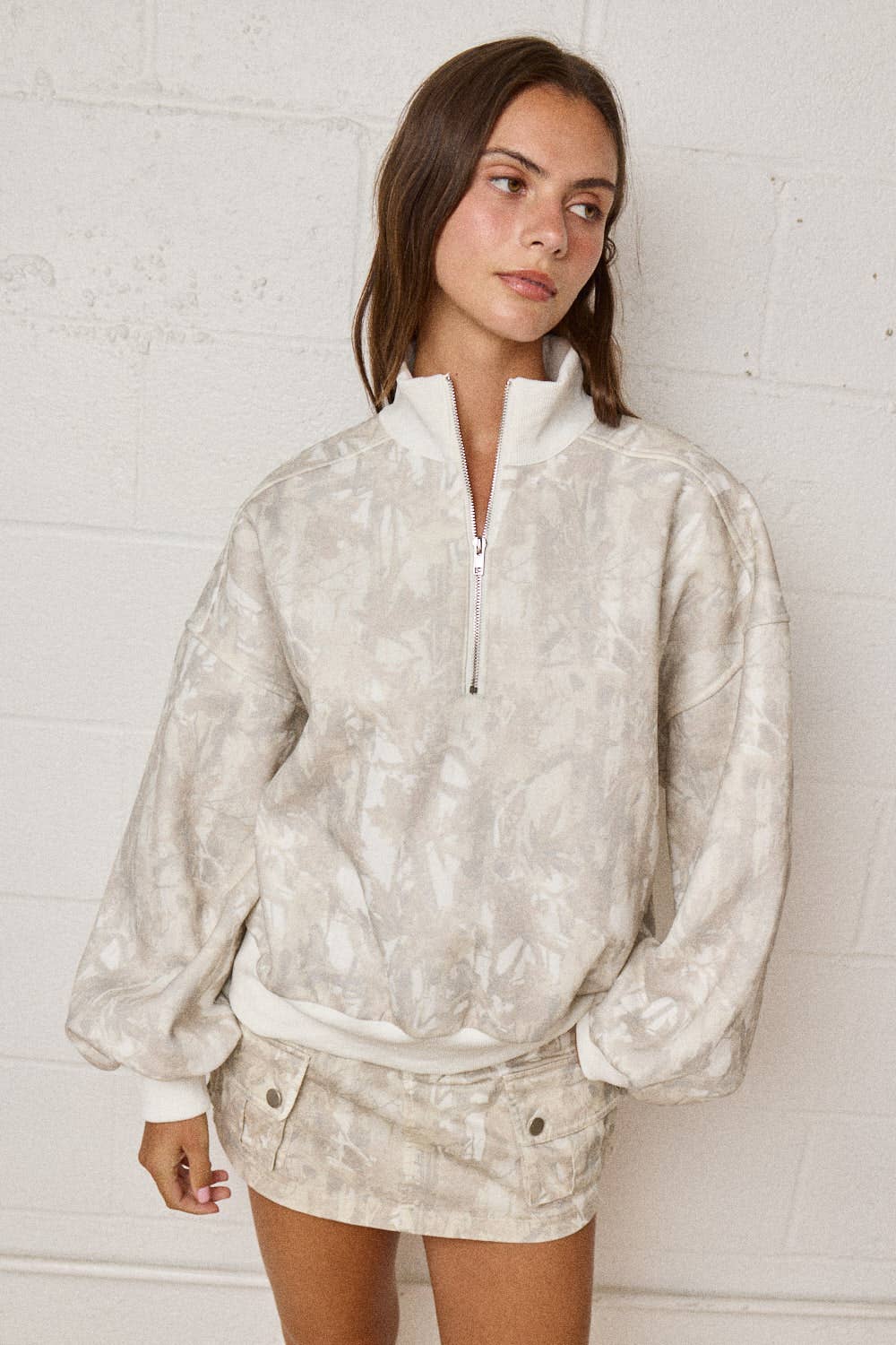 CAMO COLLARED SWEATER