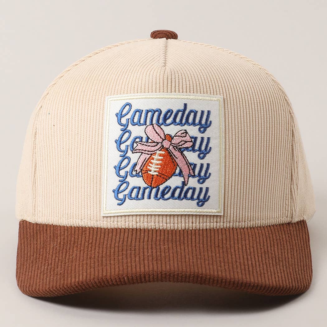 Gameday Bow Patch Corduroy Trucker Hat - Red