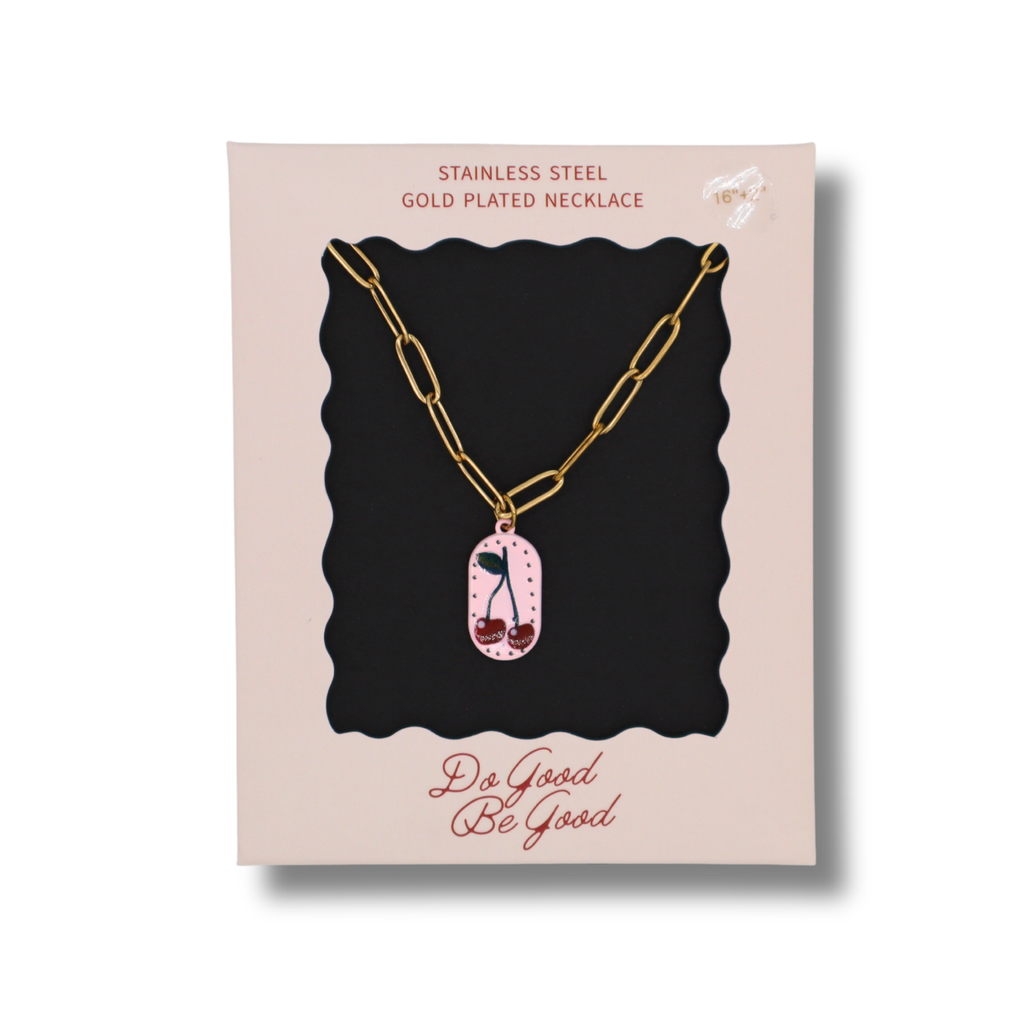 Cherry Charm Gold Plated Necklace