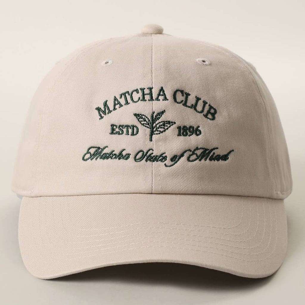 MATCHA CLUB Embroidered Cotton Baseball Hat
