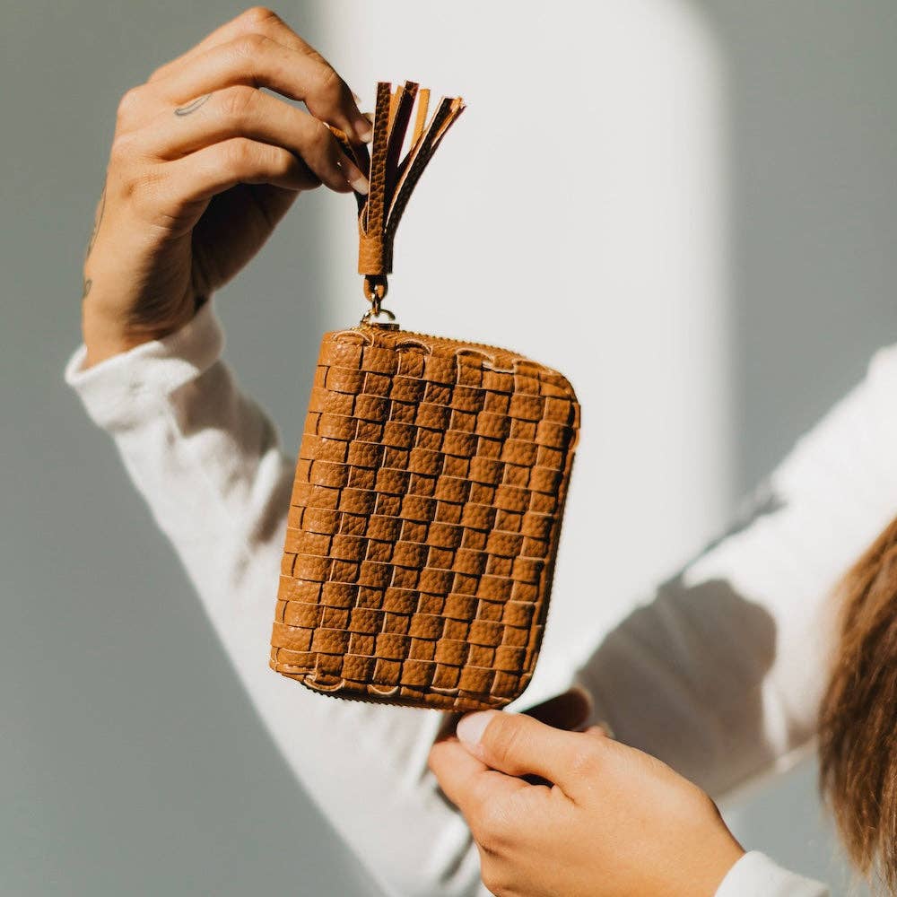 Wynona Woven Wallet Checkered Black