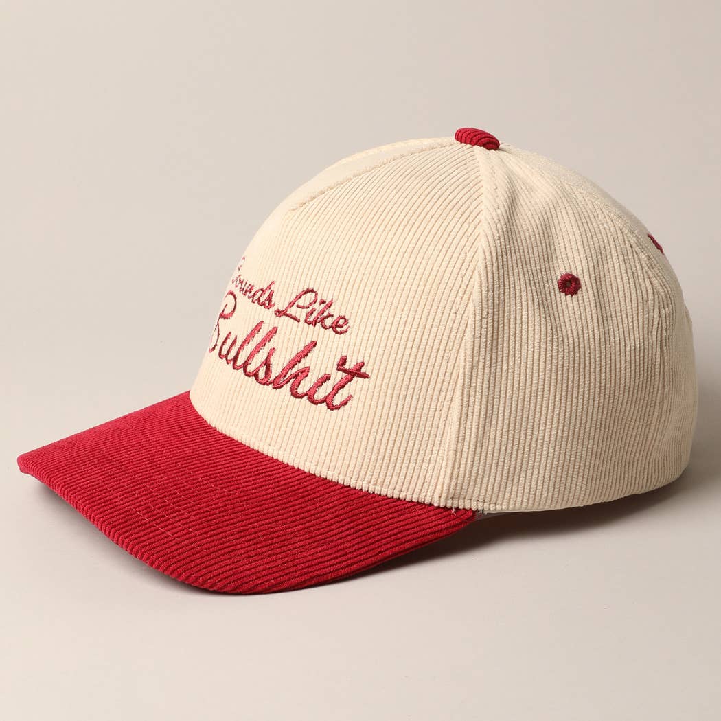 Sounds like Bullshit Corduroy Trucker Baseball Cap: BEIGE / ONESIZE