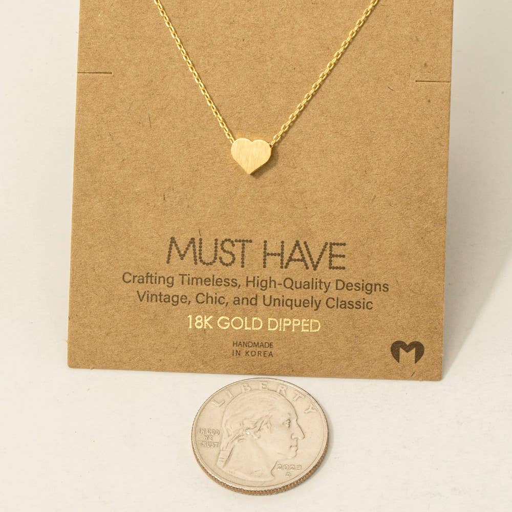 Dainty Heart Pendant Necklace: R