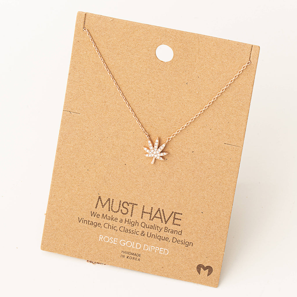 Jewel Cannabis Pendant Necklace: G