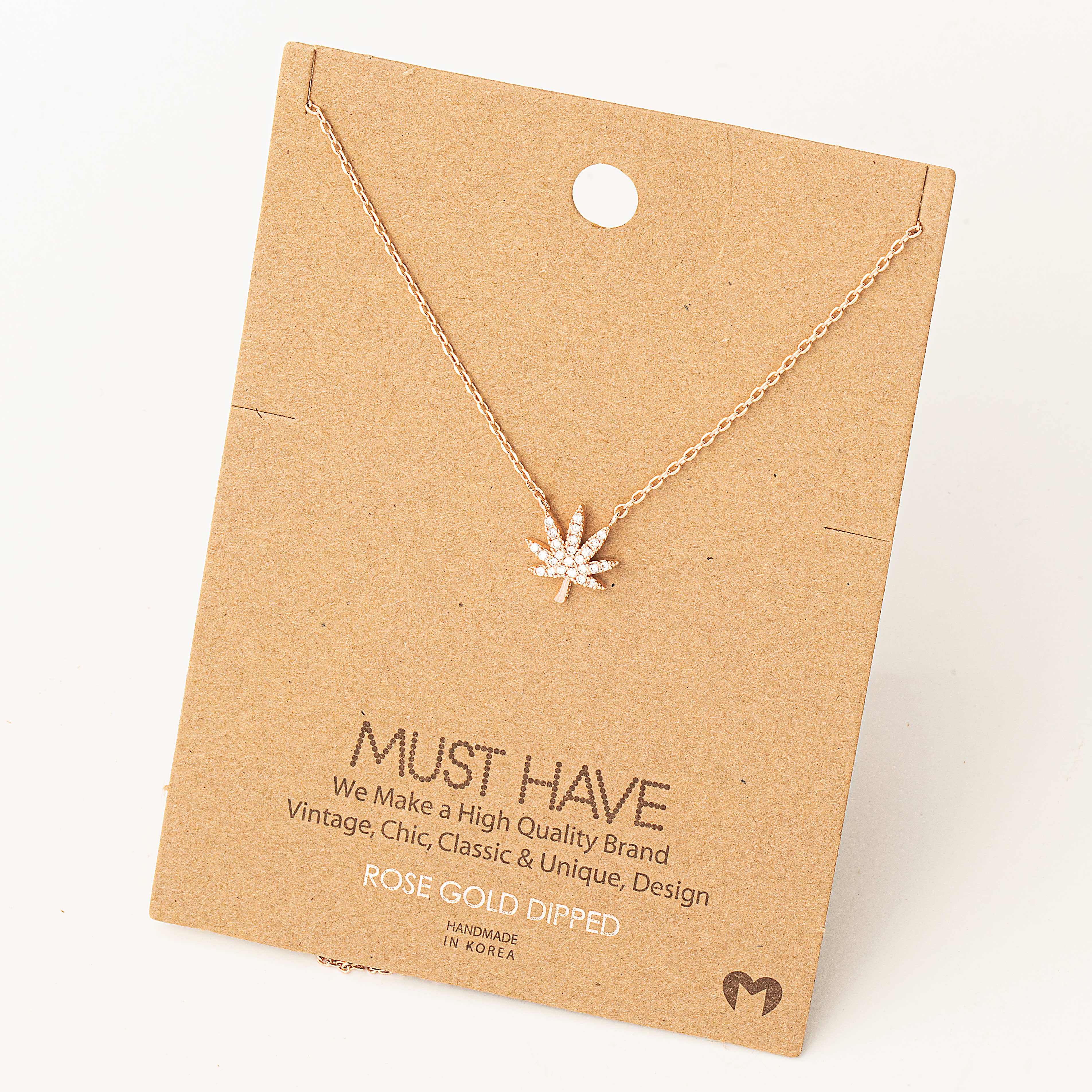 Jewel Cannabis Pendant Necklace: G