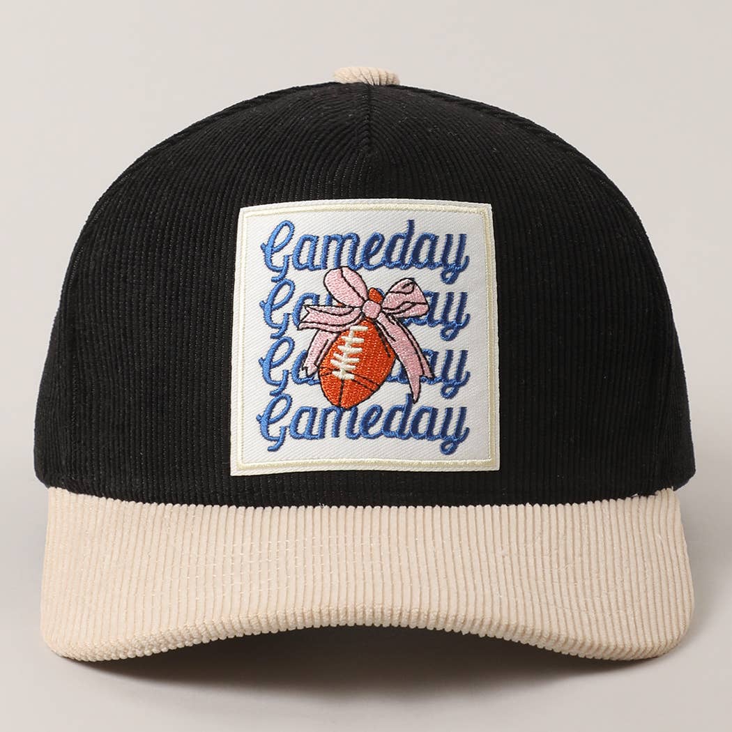 Gameday Bow Patch Corduroy Trucker Hat - Red