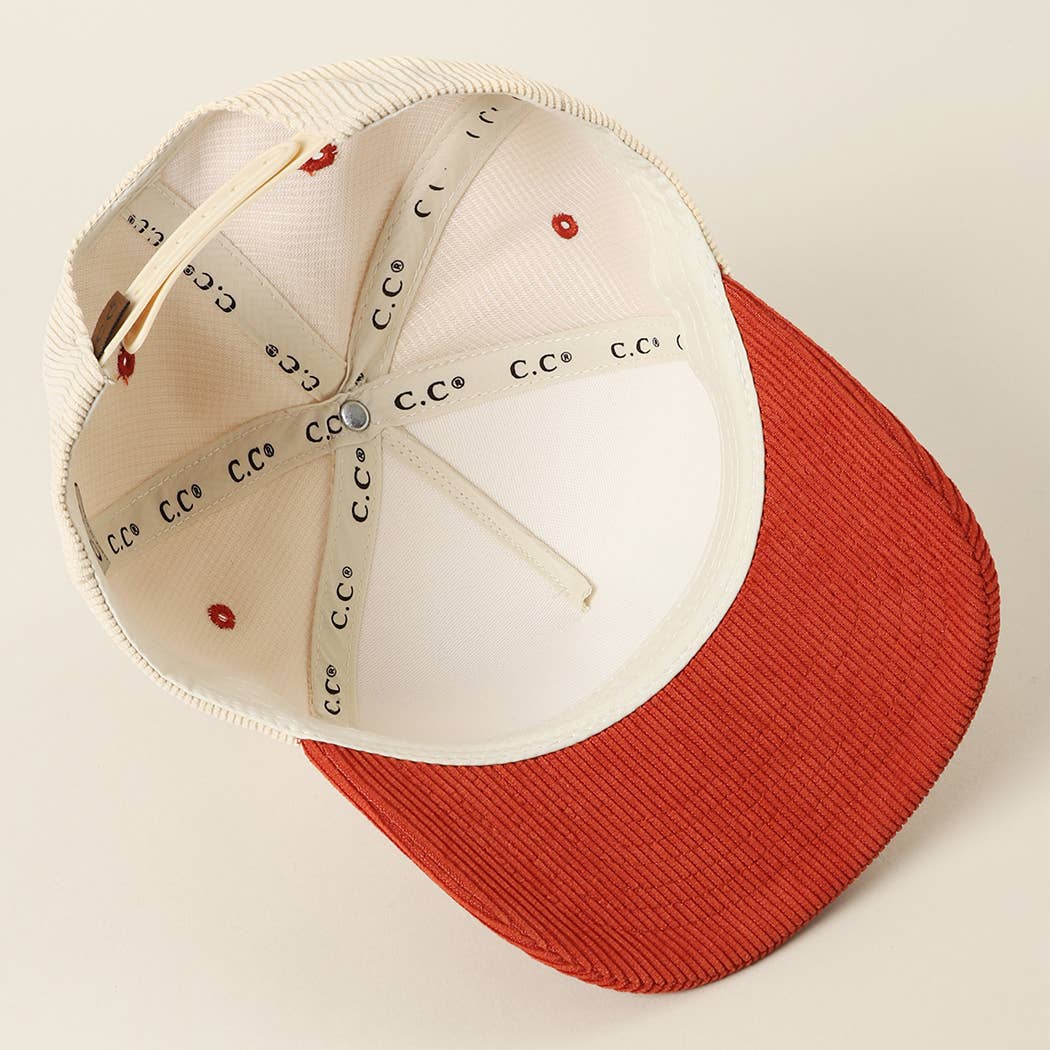 Dead Inside Skull Spooky Vibe Corduroy Trucker Cap