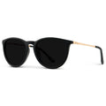 Drew - Women's Polarized Round Sunglasses: Gold / Black