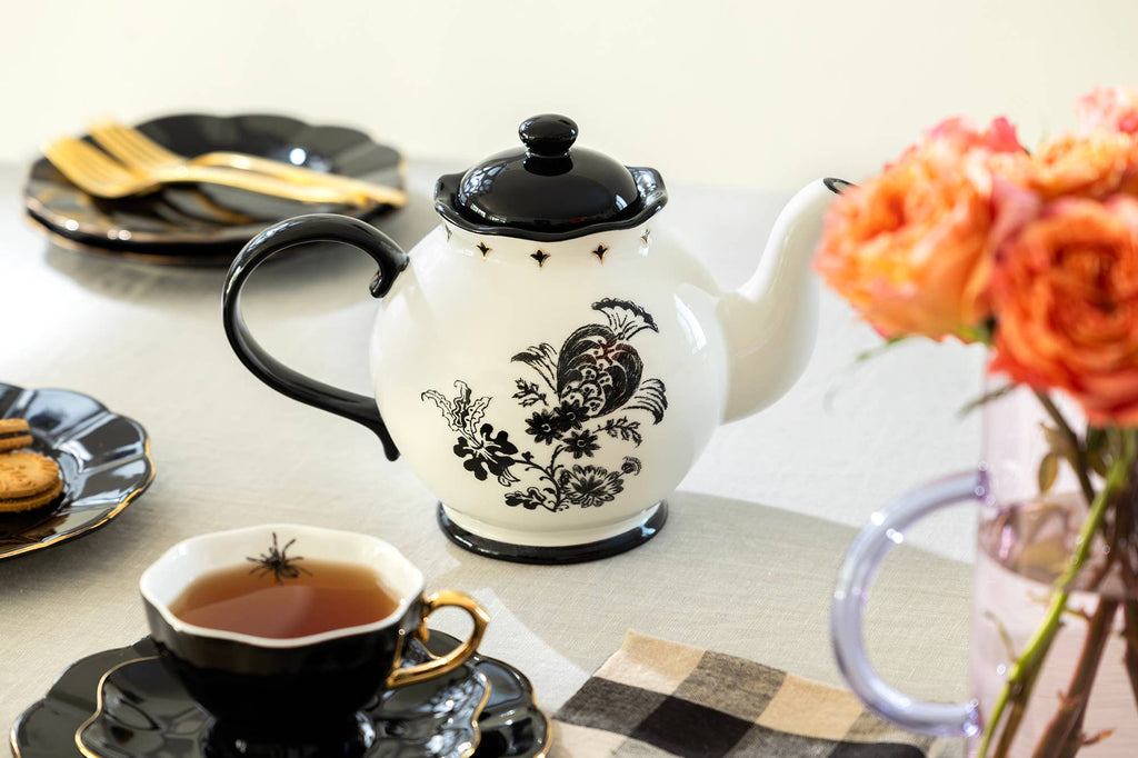 Halloween Victorian Skulls 40oz Teapot