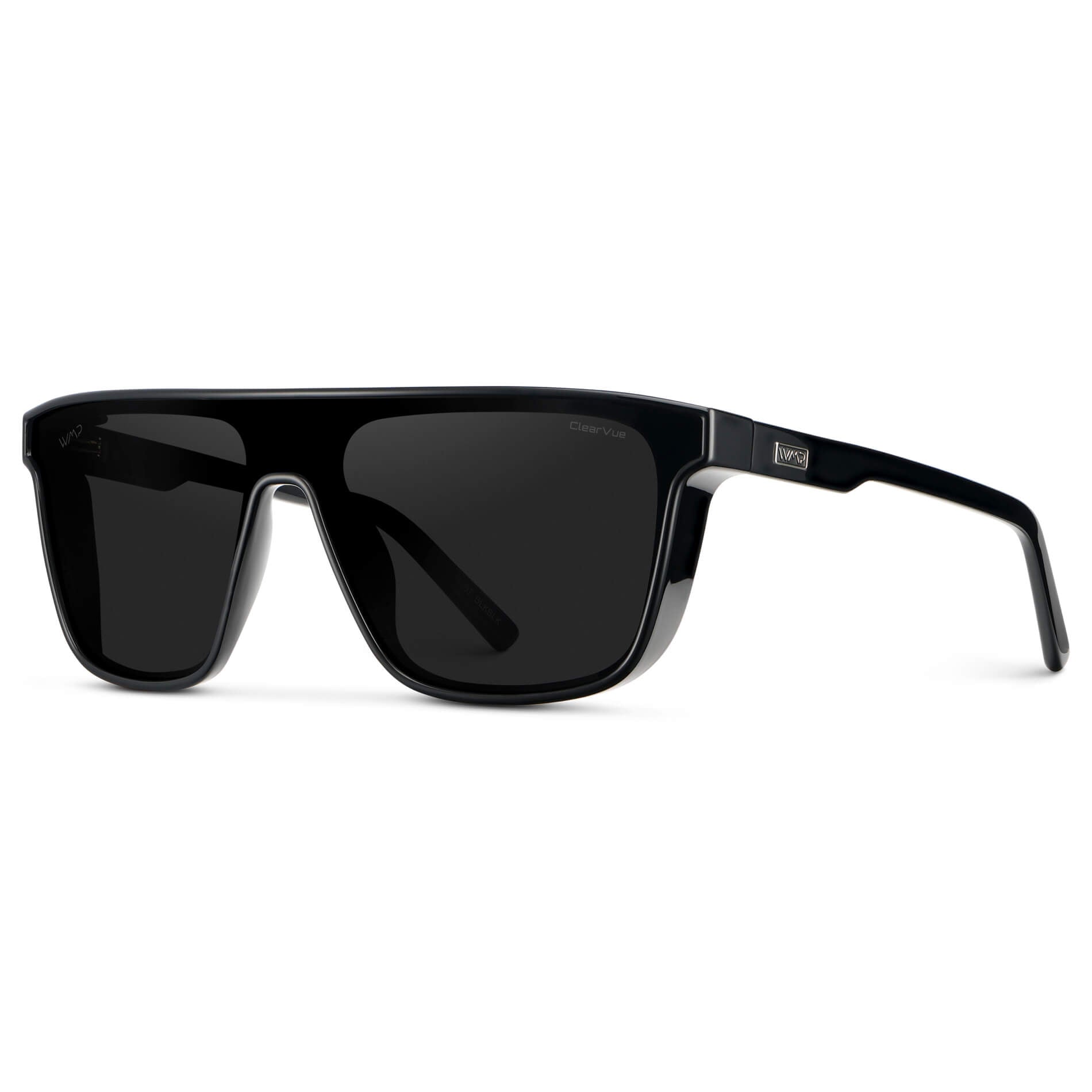 Jett Men's Polarized Shield Sport Sunglasses: Crystal Steel Blue / Smoke Grey Lens