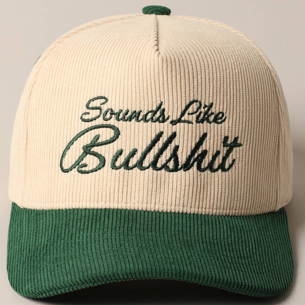 Sounds like Bullshit Corduroy Trucker Baseball Cap: BEIGE / ONESIZE