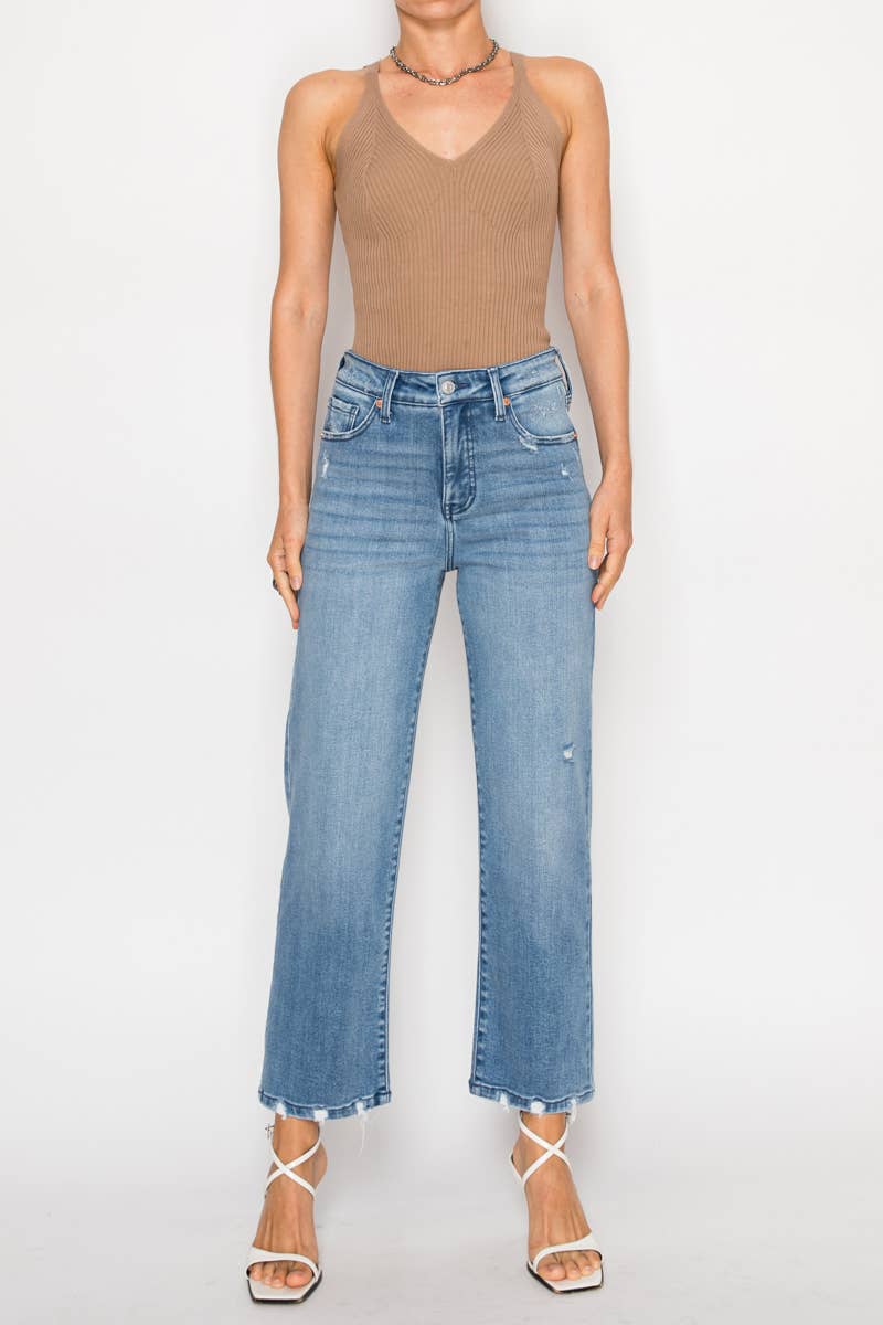 TUMMY CONTROL HIGH RISE STRAIGHT JEANS