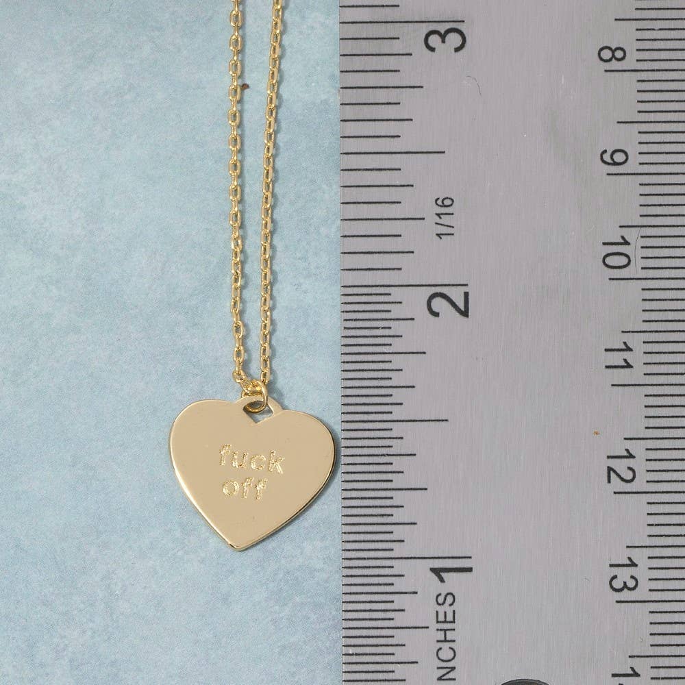 Fuck Off Heart Pendant Necklace: G