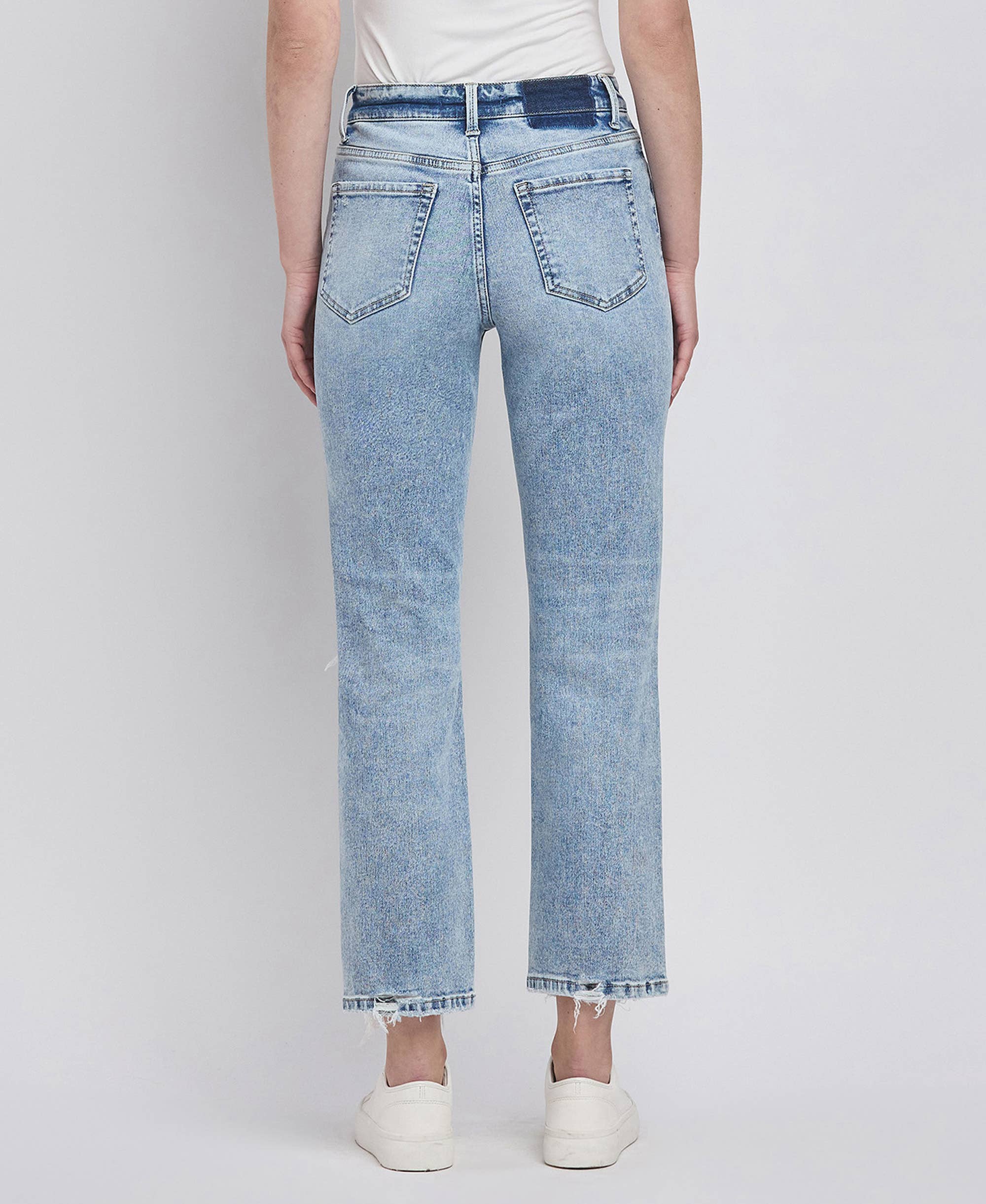 VIVID HIGH RISE DISTRESSED JEANS
