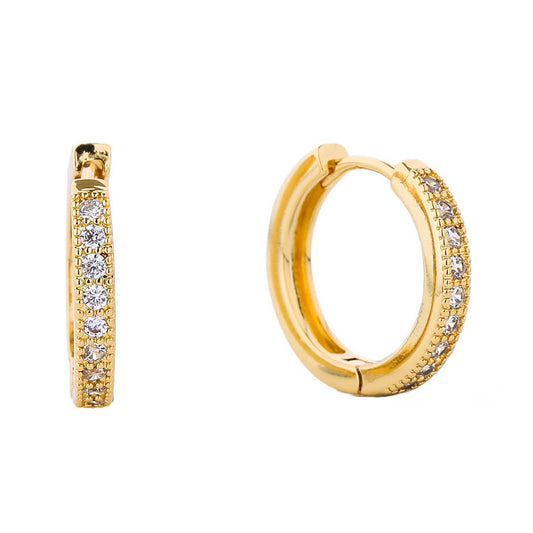 Rhinestone Row Huggie Earring