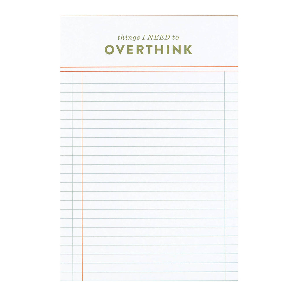Things I Need To Overthink 4x6 Notepad