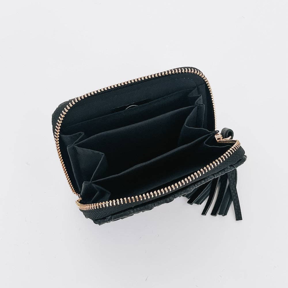 Wynona Woven Wallet Checkered Black