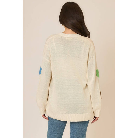 Floral Patch Knit Cardigan