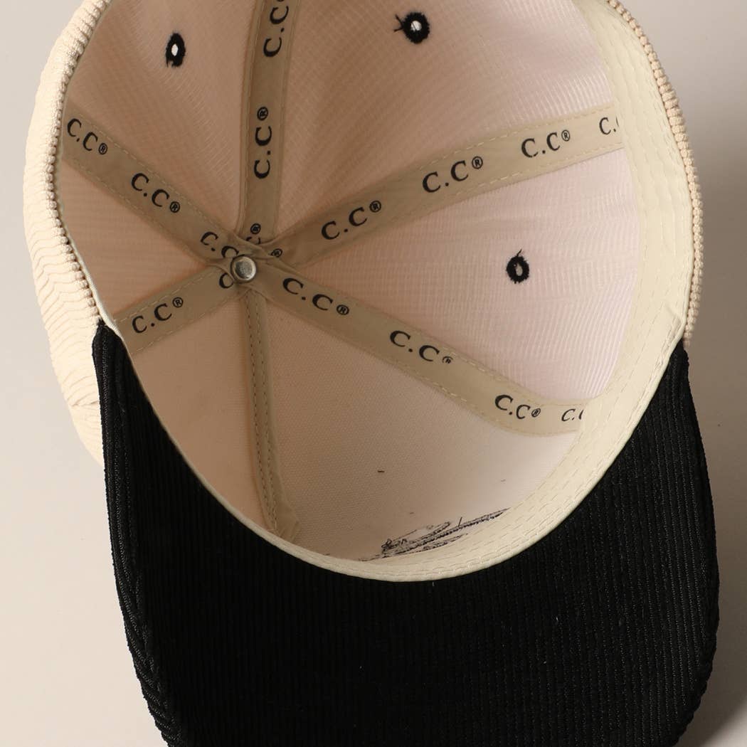 Sounds like Bullshit Corduroy Trucker Baseball Cap: BEIGE / ONESIZE