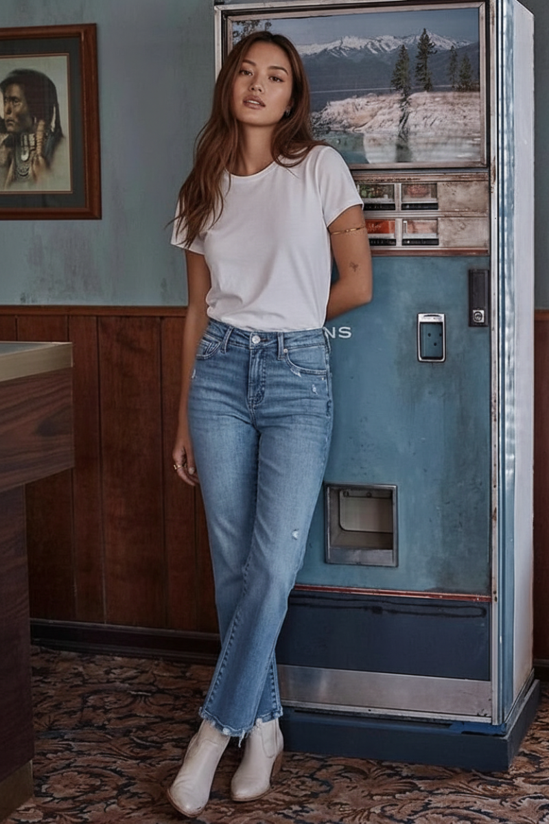 TUMMY CONTROL HIGH RISE STRAIGHT JEANS