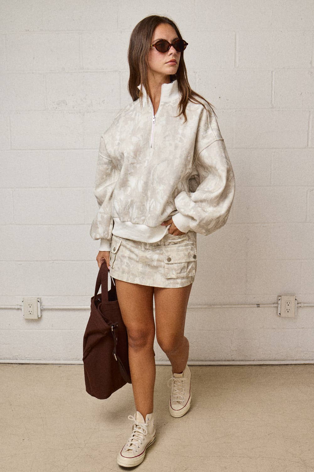 CAMO COLLARED SWEATER