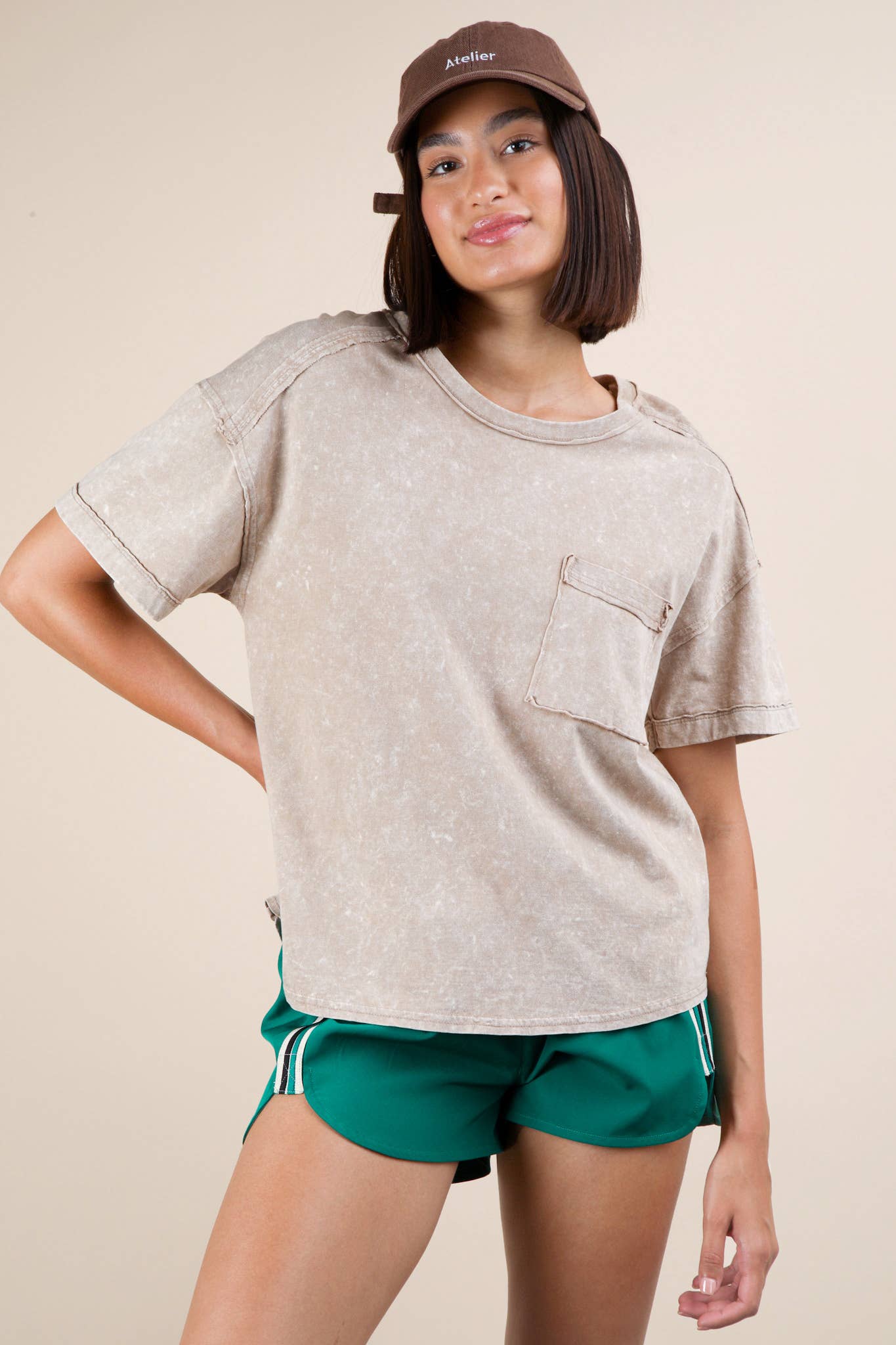 MINERAL WASH BASIC KNIT TEE