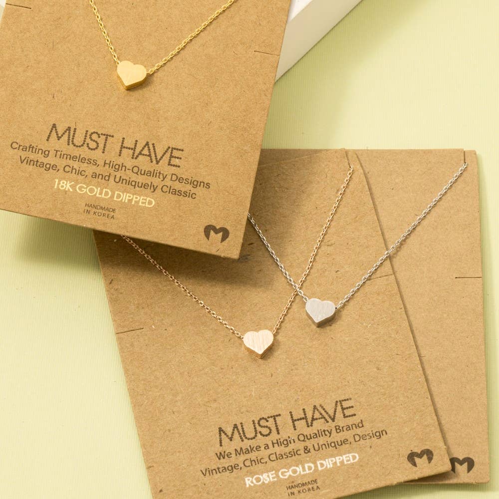 Dainty Heart Pendant Necklace: R