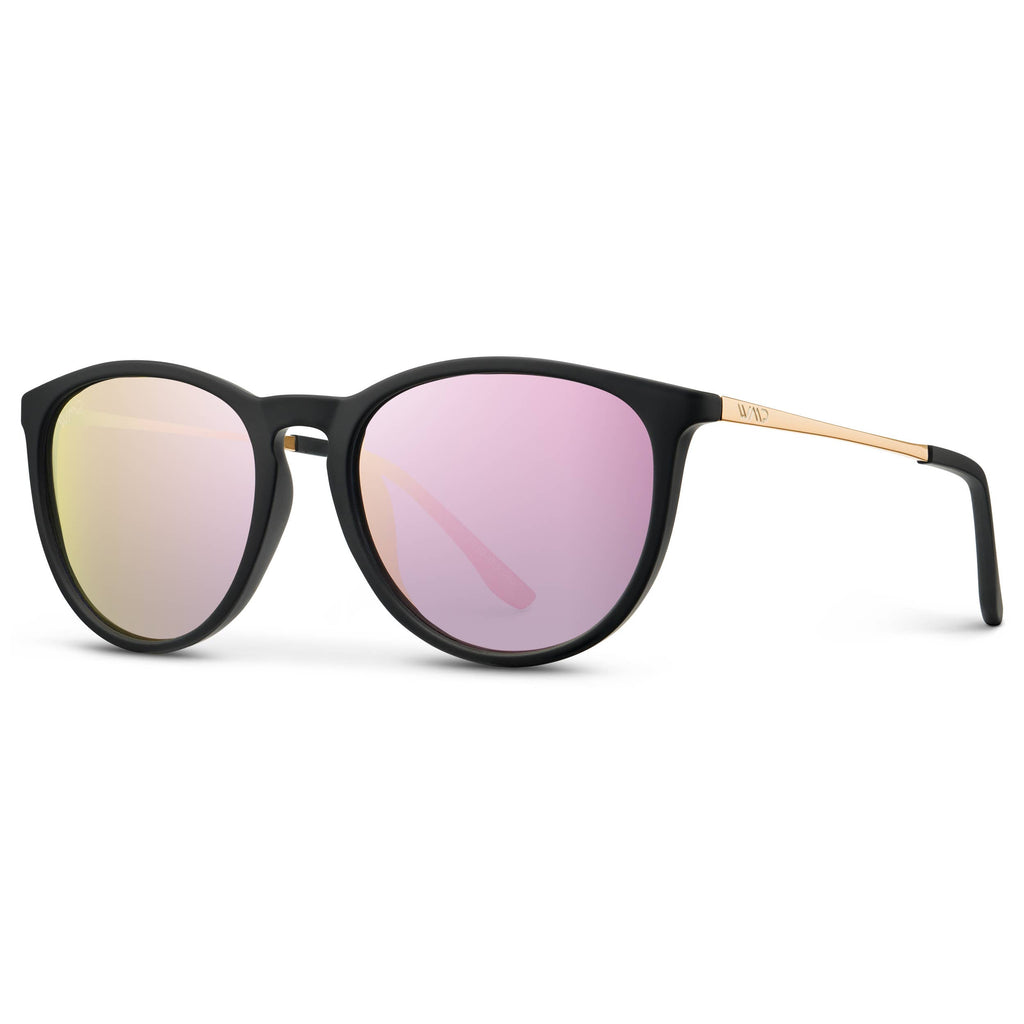 Drew - Women's Polarized Round Sunglasses: Tortoise / Brown Lens