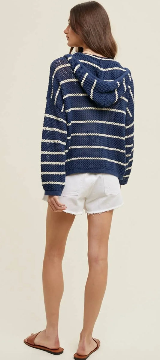 Navy Open Knit Sweater