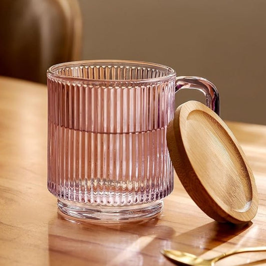 Glass Coffee Mug w/Lid