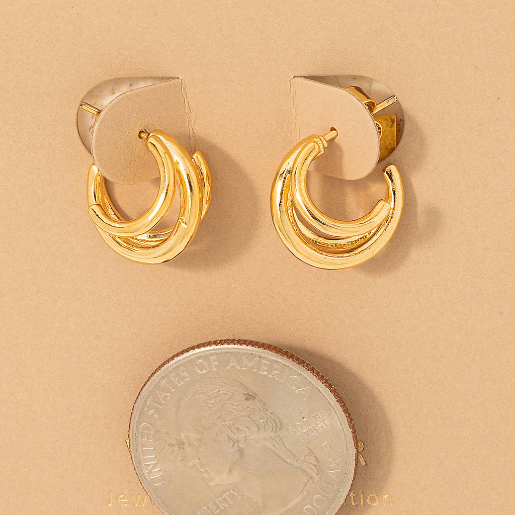 Mini Three Layered Hoop Earrings: G