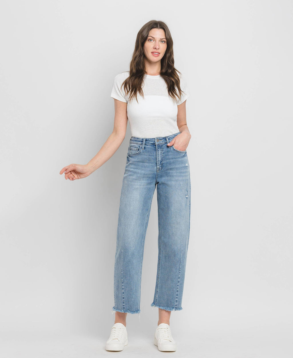 SUPER HIGH RISE BARREL LEG JEANS