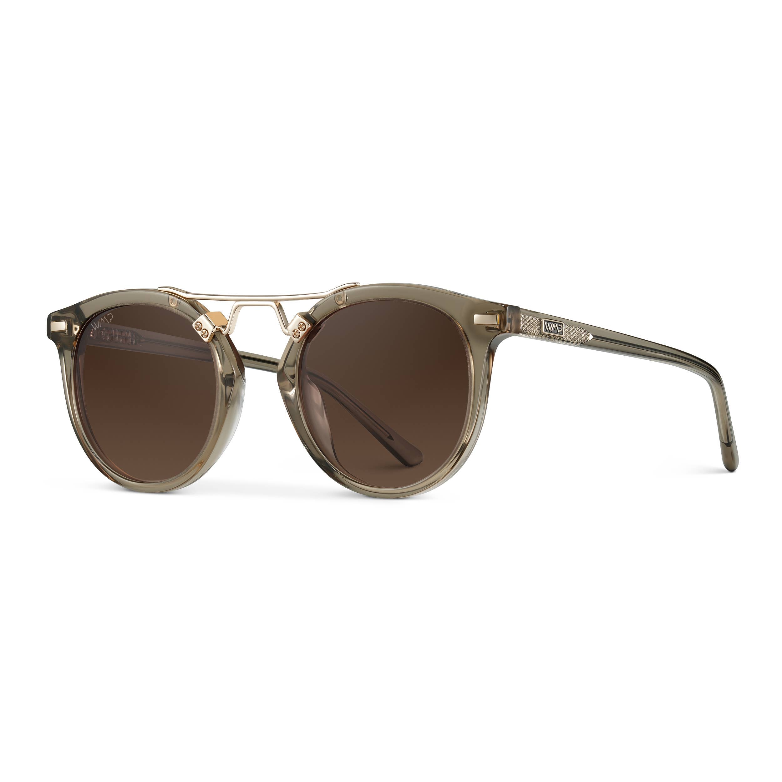 Skyler - Round Polarized Sunglasses: Desert Sage / Brown Gradient