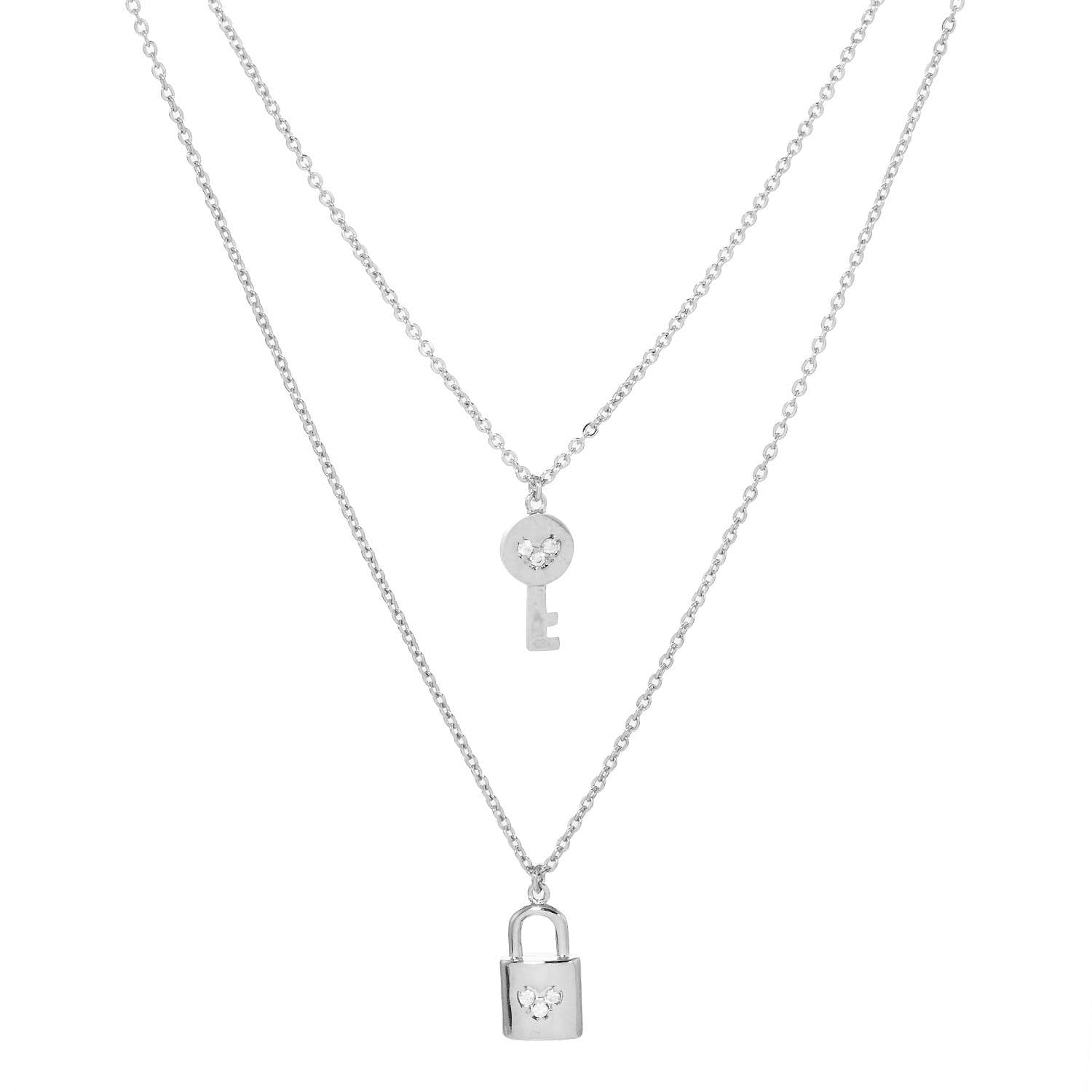 Gold Lock and Key Layered Necklace