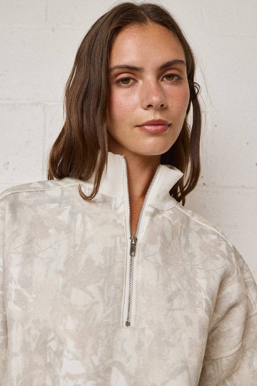 CAMO COLLARED SWEATER