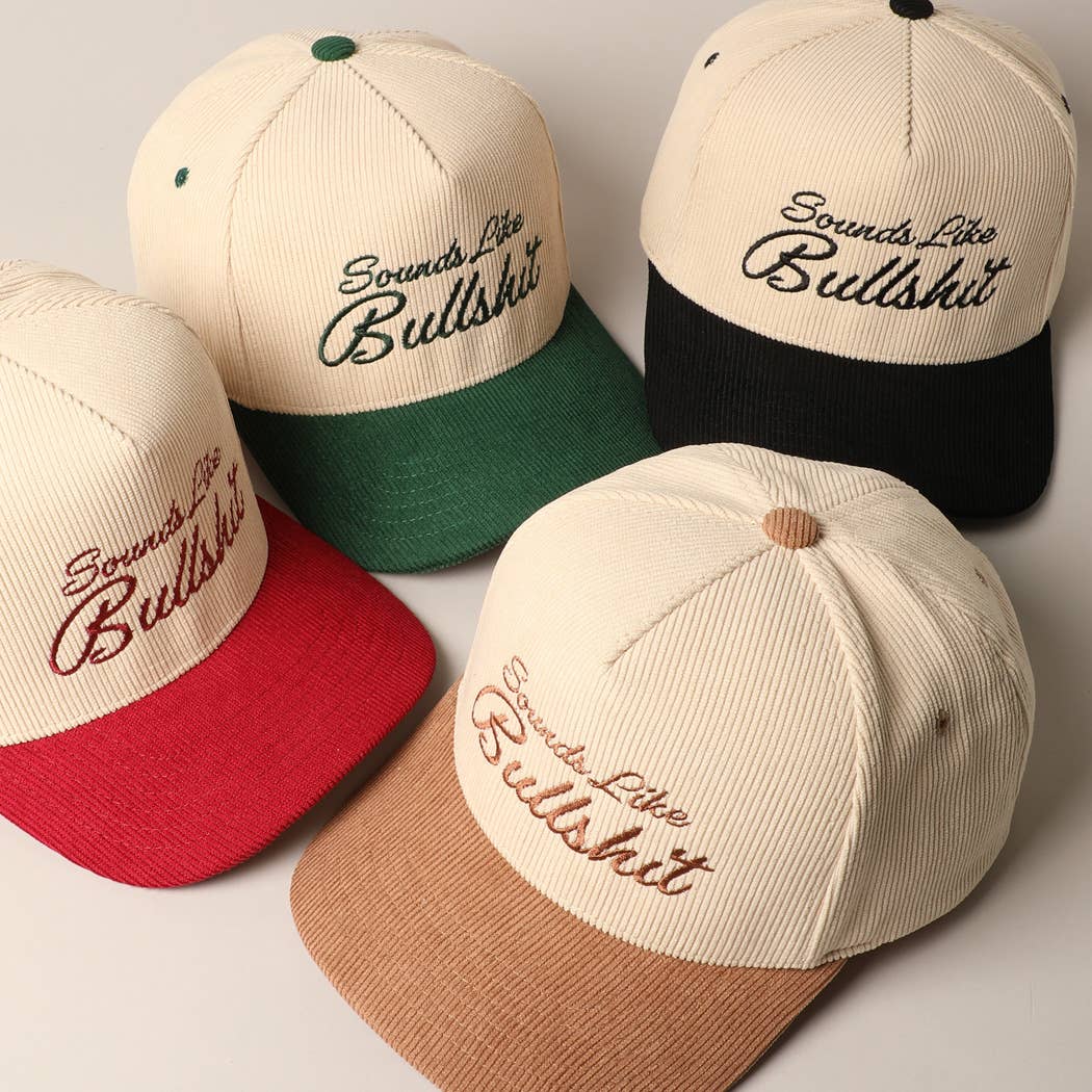 Sounds like Bullshit Corduroy Trucker Baseball Cap: BEIGE / ONESIZE