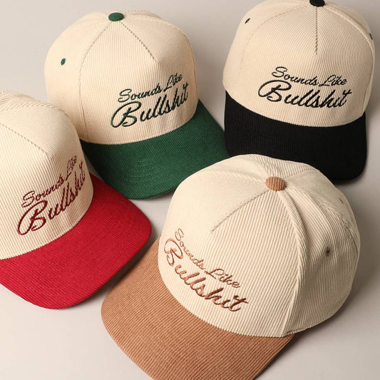 Sounds like Bullshit Corduroy Trucker Baseball Cap: BEIGE / ONESIZE