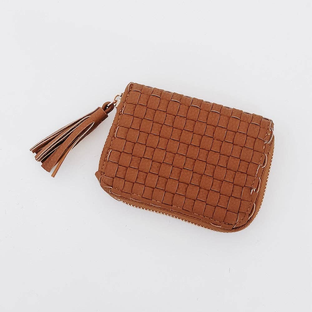 Wynona Woven Wallet Checkered Black