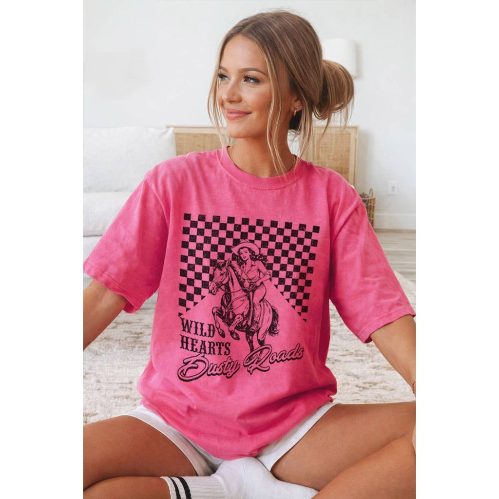 WILD HEARTS OVERSIZED MINERAL GRAPHIC TEE: Mineral Oatmeal / XL