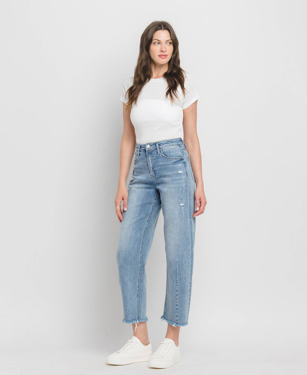 SUPER HIGH RISE BARREL LEG JEANS