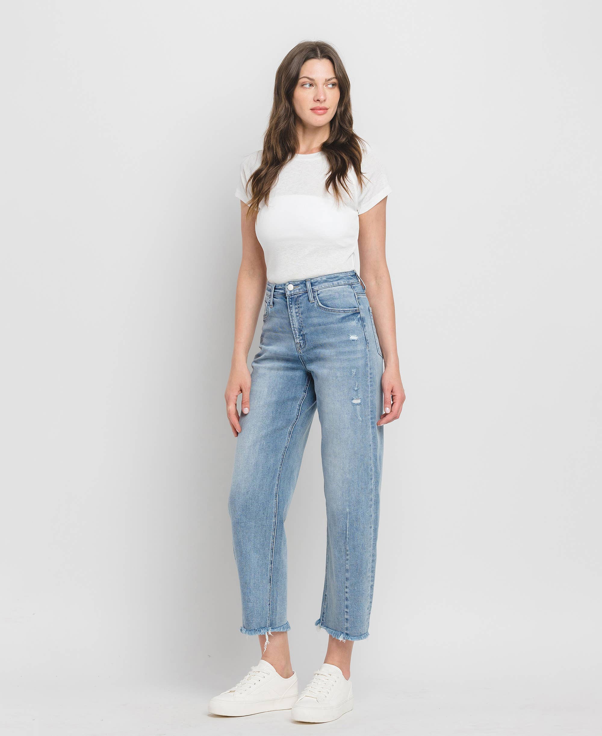 SUPER HIGH RISE BARREL LEG JEANS