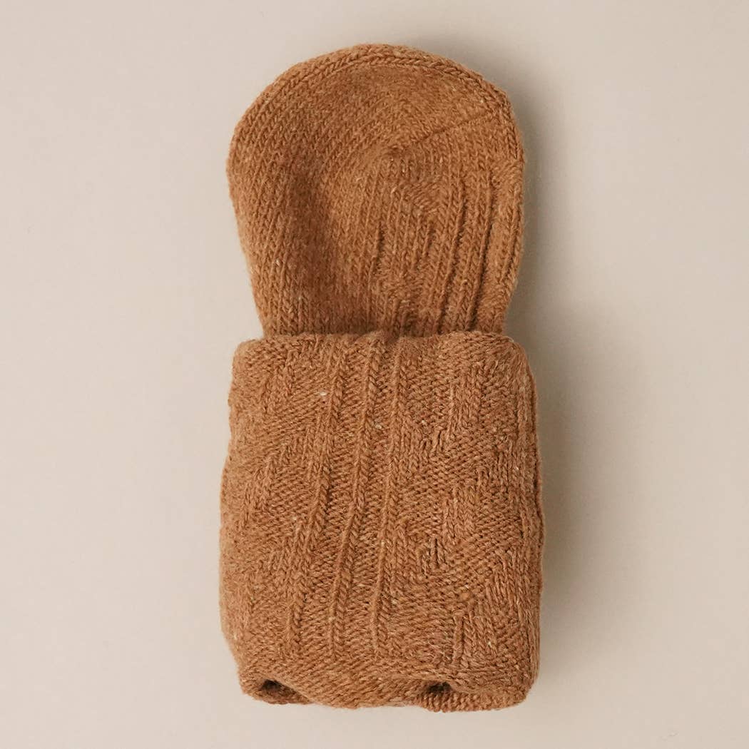 Rib Knit Wool Blend Crew Socks