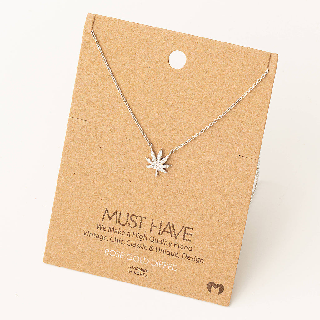 Jewel Cannabis Pendant Necklace: G