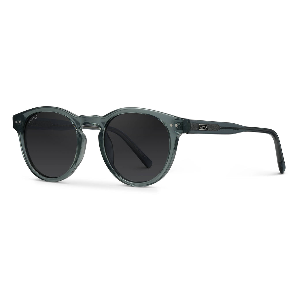 Tate - Round Polarized Sunglasses: Light Crystal Brown / Brown Lens