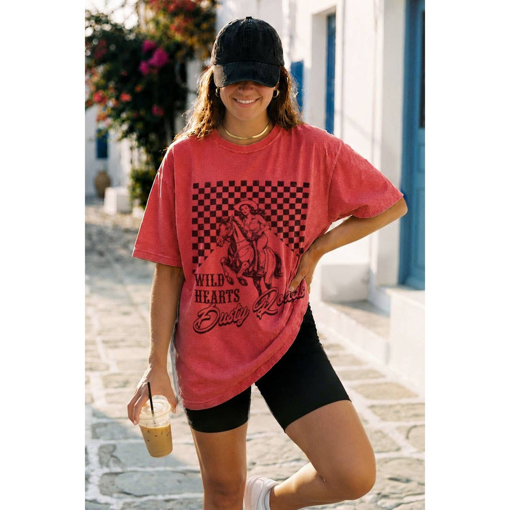WILD HEARTS OVERSIZED MINERAL GRAPHIC TEE: Mineral Oatmeal / XL