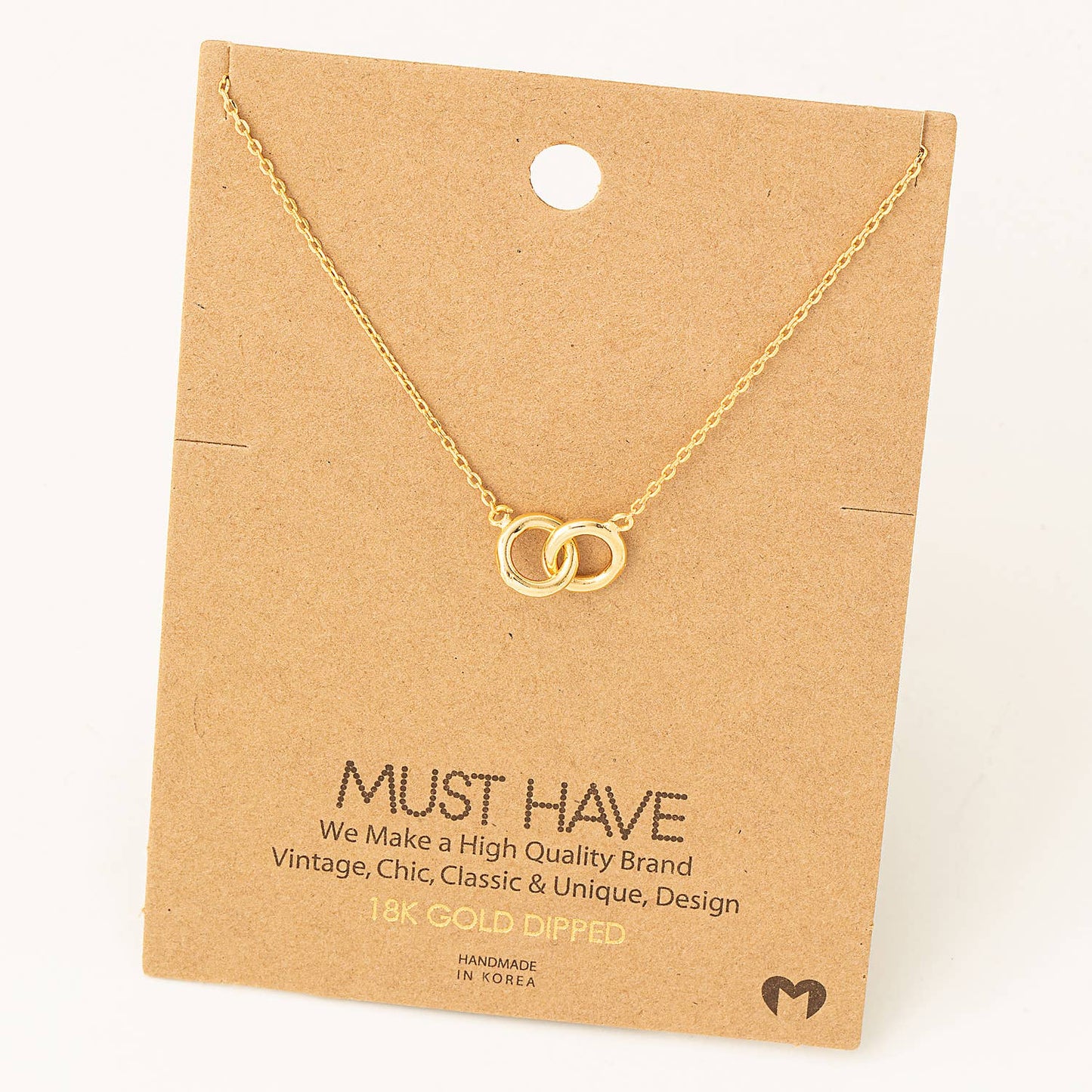 Dual Circle Link Pendant Necklace