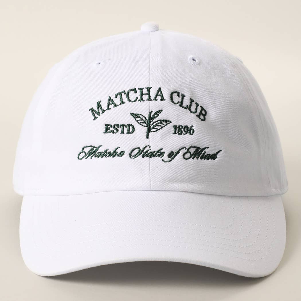 MATCHA CLUB Embroidered Cotton Baseball Hat