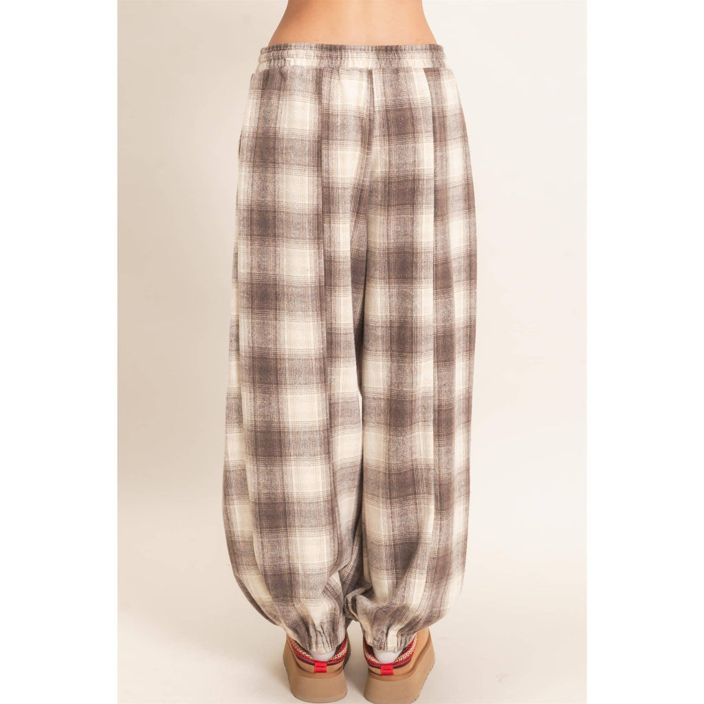 Plaid Drawstring Joggers